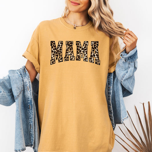Mama, Leopard Print, Retro, Animal Print, Mother's Day Tshirt Comfort Colors T-Shirt
