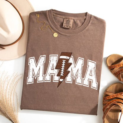 Mama, Lightening Bolt, Football, Sports, Game Day, Big Game, Touchdown, Tailgate Party Tshirt Comfort Colors T-Shirt