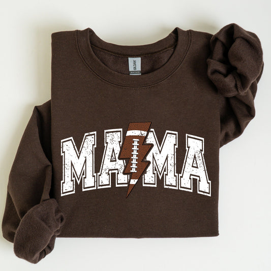 Mama, Lightening Bolt, Football, Sports, Game Day, Big Game, Touchdown, Tailgate Party Sweatshirt