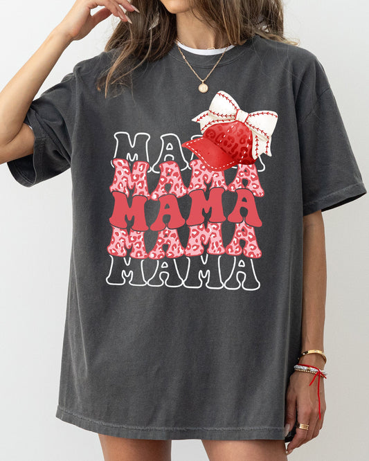 Mama, Mama, Mama, Baseball Hat, Coquette Aesthetic, Mom, Mother, Retro Tshirt Comfort Colors T-Shirt