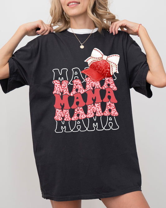 Mama, Mama, Mama, Baseball Hat, Coquette Aesthetic, Mom, Mother, Retro Tshirt Comfort Colors T-Shirt
