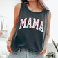 Mama, Pink Flowers, Varsity, Floral Comfort Colors Tank Top