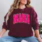 Mama, Pink Leopard Print, Retro, Varsity, Mother's Day Sweatshirt