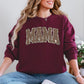 Mama, Textured Leopard Print, Mother's Day, Retro, Varsity Sweatshirt