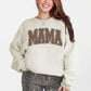 Mama, Textured Leopard Print, Mother's Day, Retro, Varsity Sweatshirt