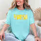 Mama, Yellow Checkered, Flowers, Retro, Comfort Colors T-Shirt