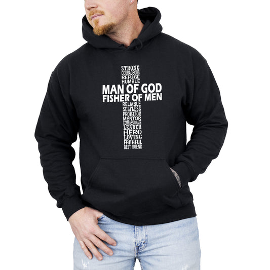 Man of God, Fisher of Men, Gospel, Jesus, Christian, Faith Hoodie, Hooded Sweatshirt