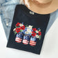 Mason Jars with Flowers, Patriotic, 4th of July Tshirt Comfort Colors T-Shirt