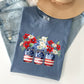 Mason Jars with Flowers, Patriotic, 4th of July Tshirt Comfort Colors T-Shirt
