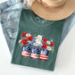 Mason Jars with Flowers, Patriotic, 4th of July Tshirt Comfort Colors T-Shirt