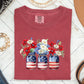 Mason Jars with Flowers, Patriotic, 4th of July Tshirt Comfort Colors T-Shirt