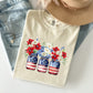Mason Jars with Flowers, Patriotic, 4th of July Tshirt Comfort Colors T-Shirt
