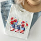 Mason Jars with Flowers, Patriotic, 4th of July Tshirt Comfort Colors T-Shirt