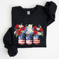 Mason Jars with Flowers, Patriotic, 4th of July Sweatshirt