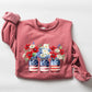 Mason Jars with Flowers, Patriotic, 4th of July Sweatshirt