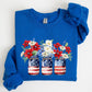 Mason Jars with Flowers, Patriotic, 4th of July Sweatshirt