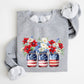 Mason Jars with Flowers, Patriotic, 4th of July Sweatshirt