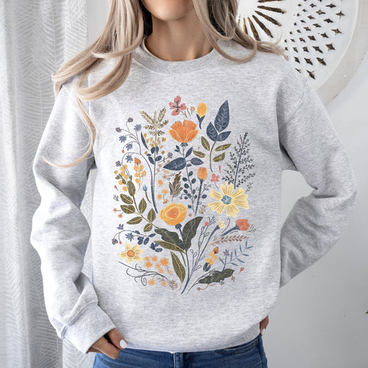 Meadow Magic Soft Floral Print Sweatshirt