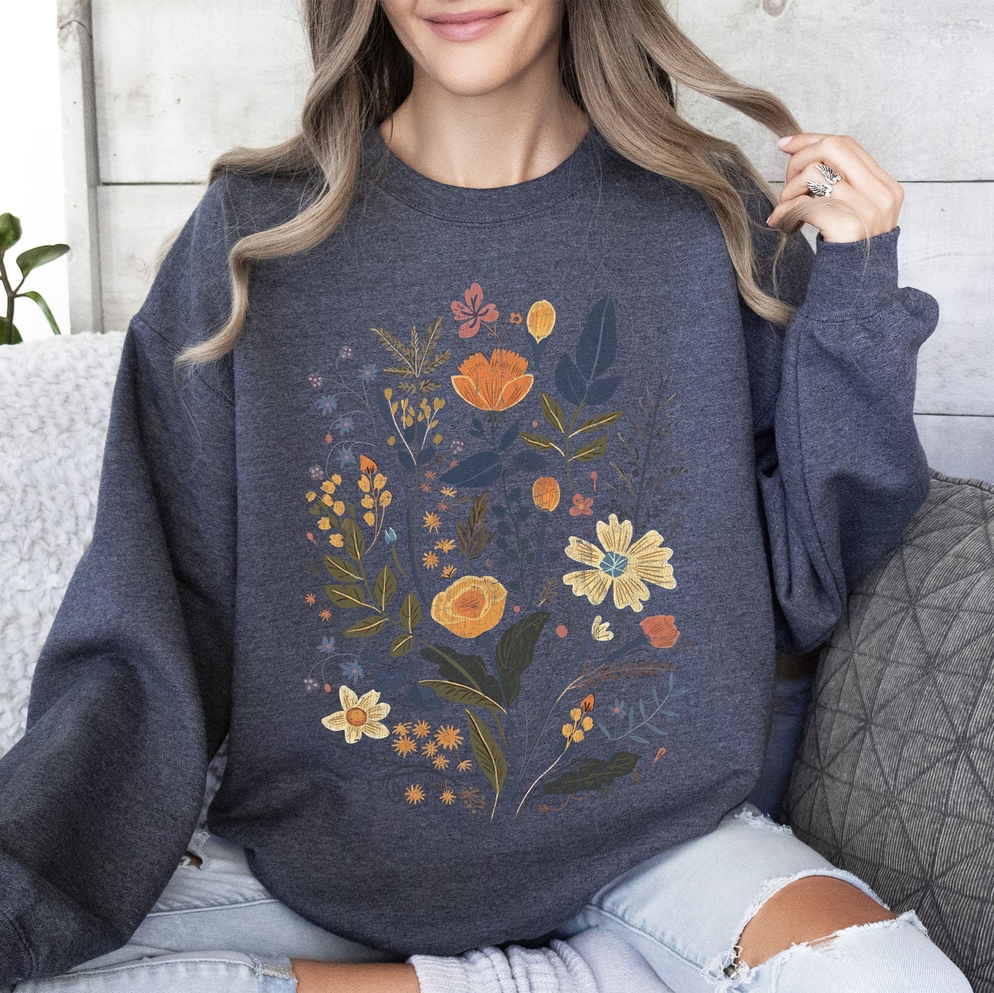 Meadow Magic Soft Floral Print Sweatshirt