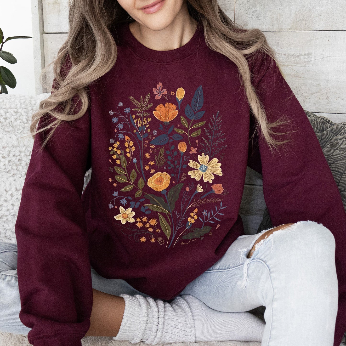Meadow Magic Soft Floral Print Sweatshirt