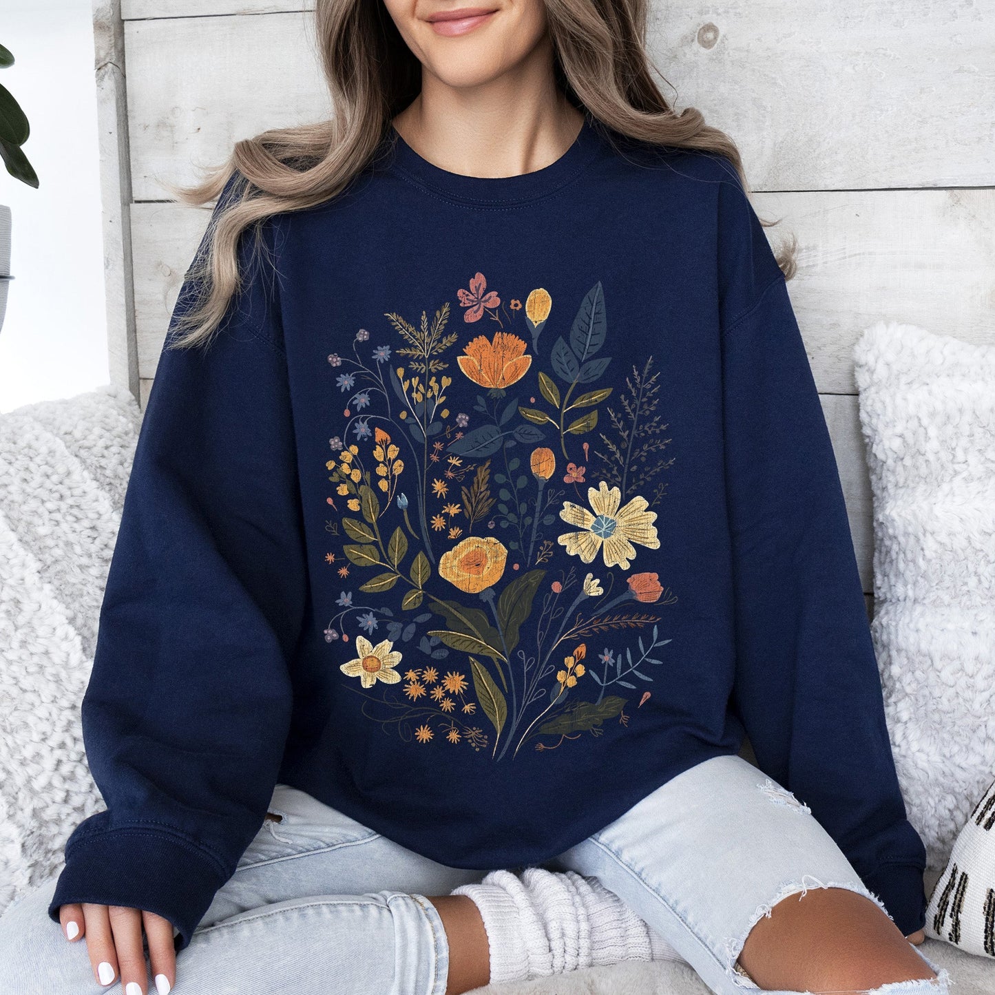 Meadow Magic Soft Floral Print Sweatshirt