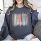 Meadow Vines, Flowers, Nature, Botanical Stripes Sweatshirt