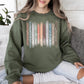 Meadow Vines, Flowers, Nature, Botanical Stripes Sweatshirt