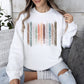 Meadow Vines, Flowers, Nature, Botanical Stripes Sweatshirt
