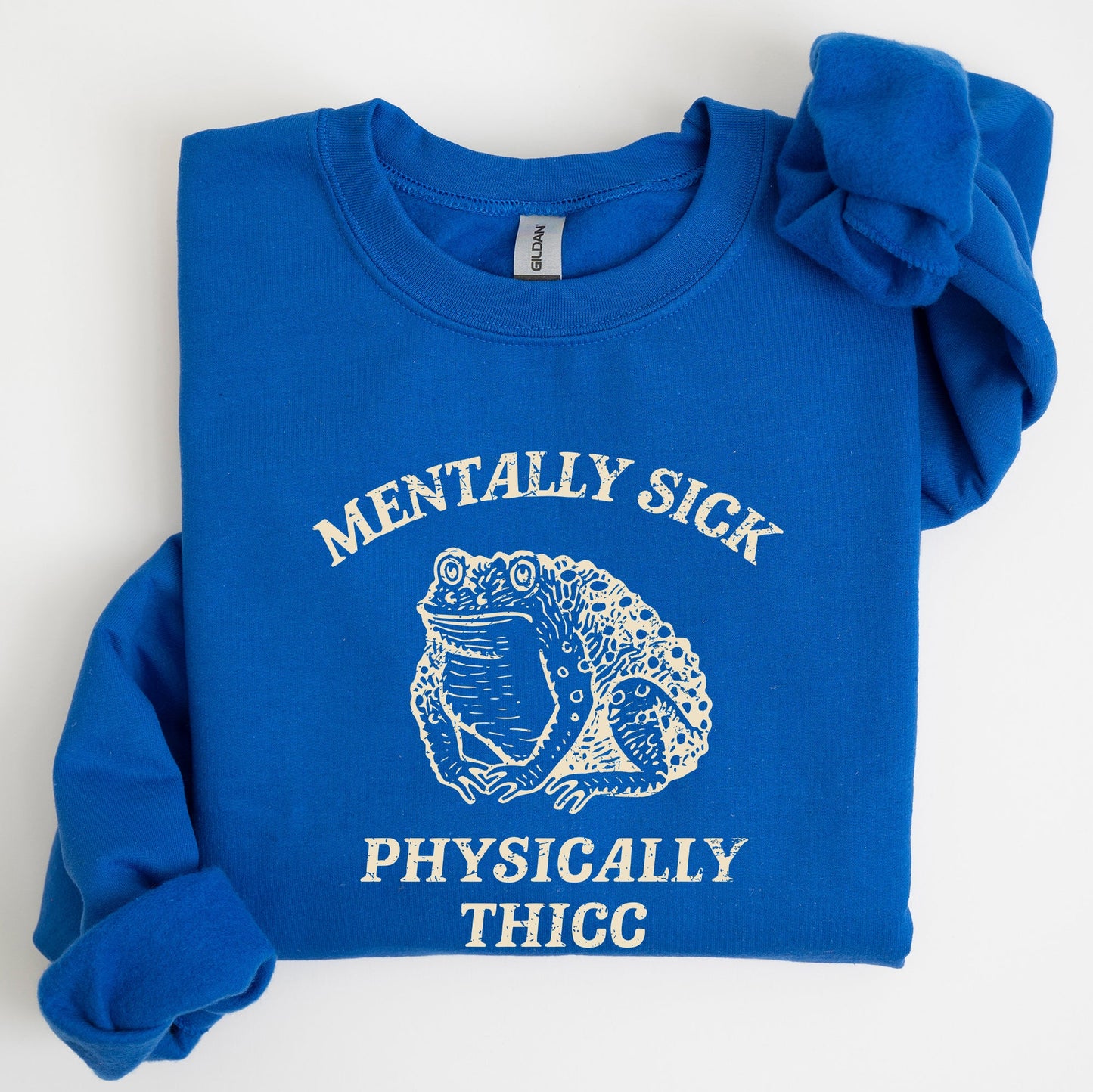 Mentally Sick, Physically Thicc, Frog, Toad, Meme, Aesthetic, Funny Sweatshirt