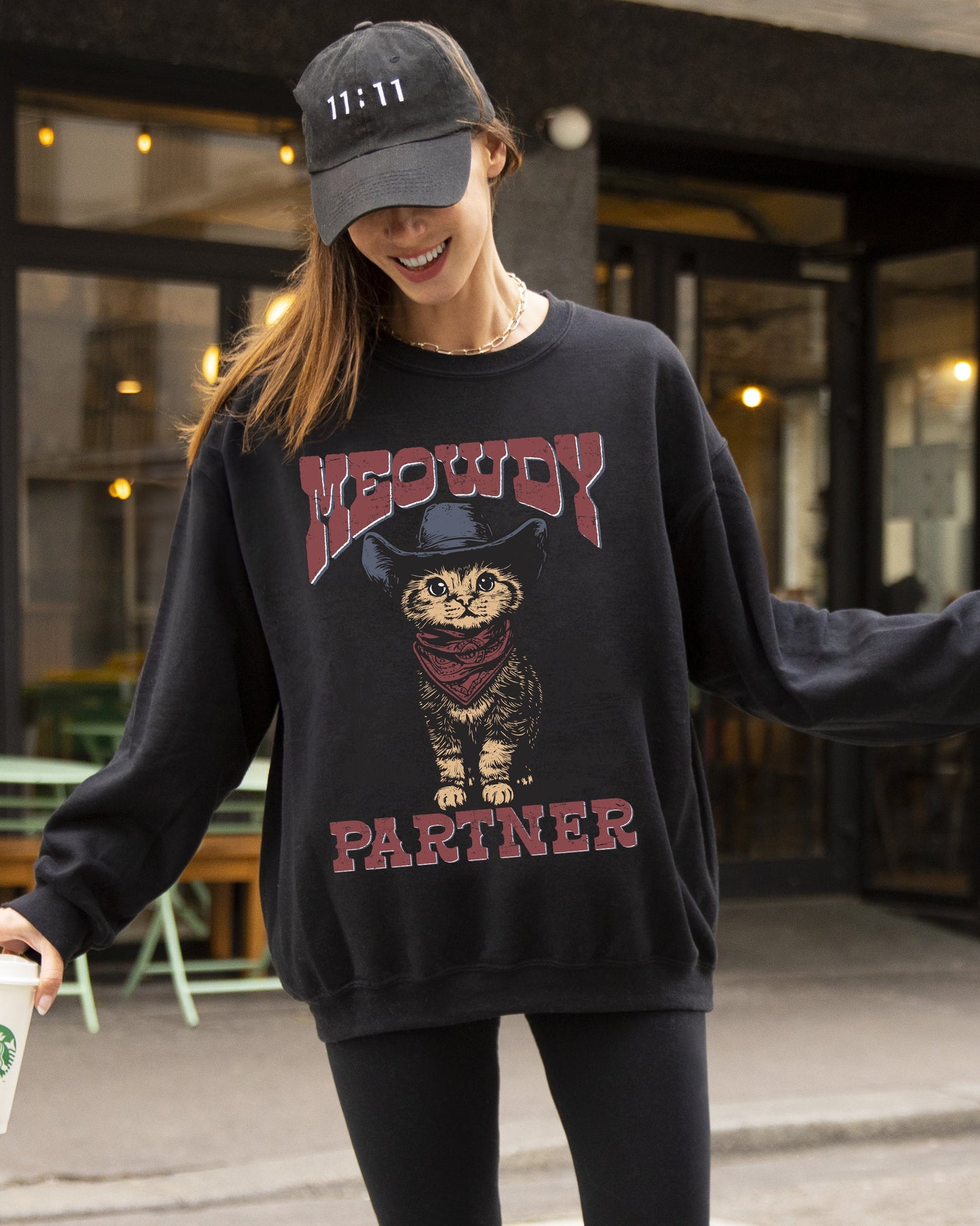 Meowdy Partner, Cowboy Cat, Cowgirl, Howdy, Yee Haw, Western, Country, Cute Sweatshirt