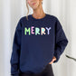 Merry Sweatshirt, Positivity, Funny, Sarcastic, Mom Gift, Mental Health, Colorful, Pastel, Crewneck, Crew Neck Sweatshirt