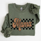 Mama Retro Checkered, Aesthetic, Vintage Sweatshirt