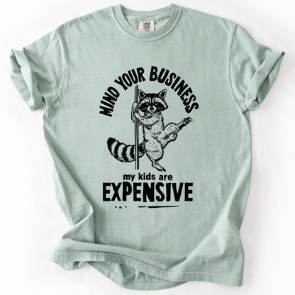 Mind Your Business, My Kids Are Expensive, Funny, Work, Comfort Colors T-Shirt