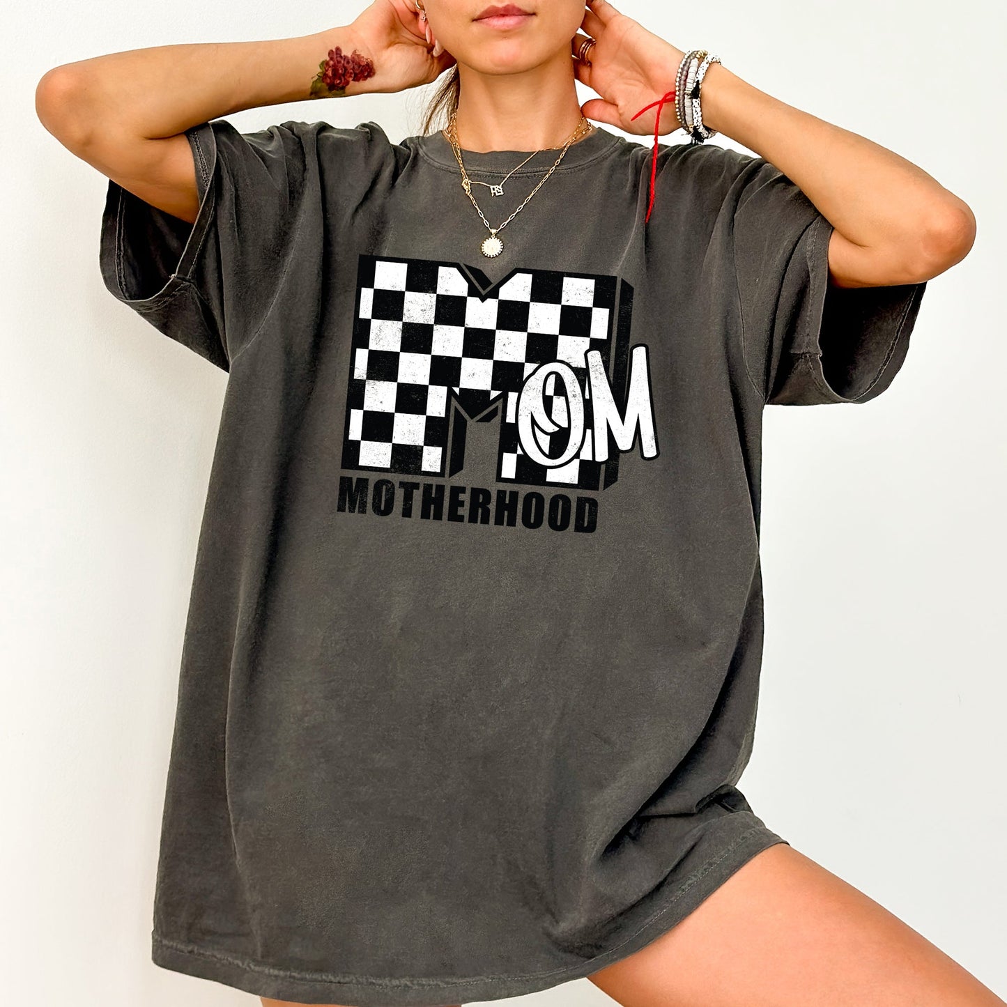 Mom, Comfort Colors, Motherhood, MTV, Retro, Checkerboard, Comfort Colors Tshirt