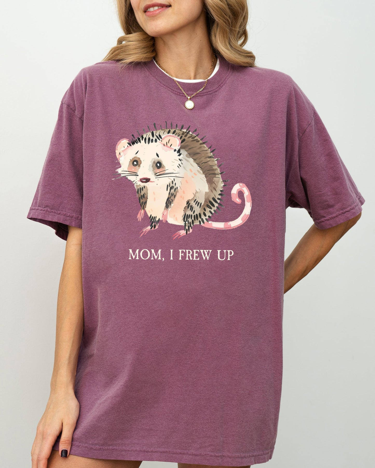 Mom, I Frew Up, Possum, Opossum, Cute, Aesthetic, Funny Shirt Comfort Colors T-Shirt