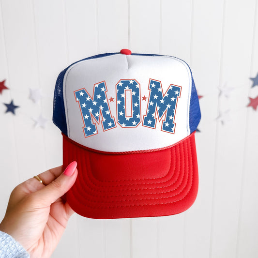 Mom, Stars, Patriotic, Snapback Trucker Hat