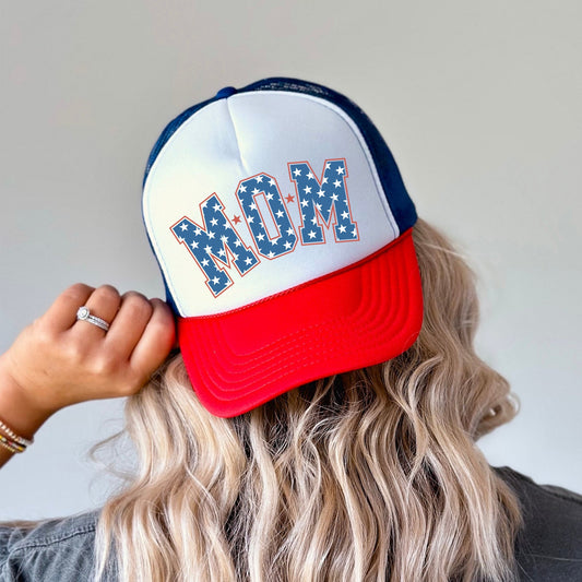Mom, Stars, Patriotic, Snapback Trucker Hat