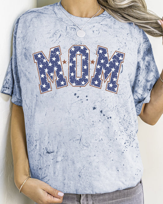 Mom, USA, America, Patriotic, Independence Day, 4th Of July, Comfort Colors, Color Blast Tshirt