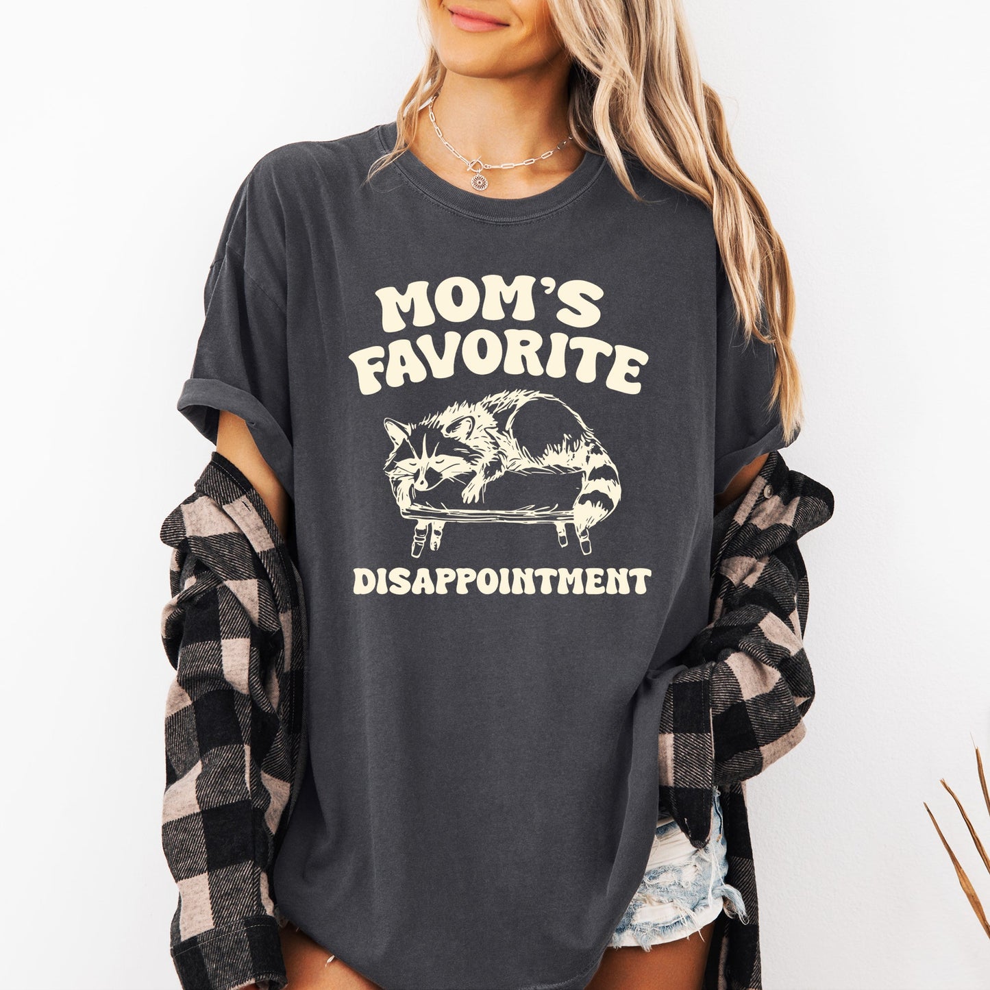 Mom's Favorite Disappointment, Funny, Raccoon, Aesthetic, Meme Shirt Comfort Colors T-Shirt