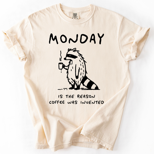 Monday, Raccoon, Coffee, Funny, Comfort Colors T-Shirt