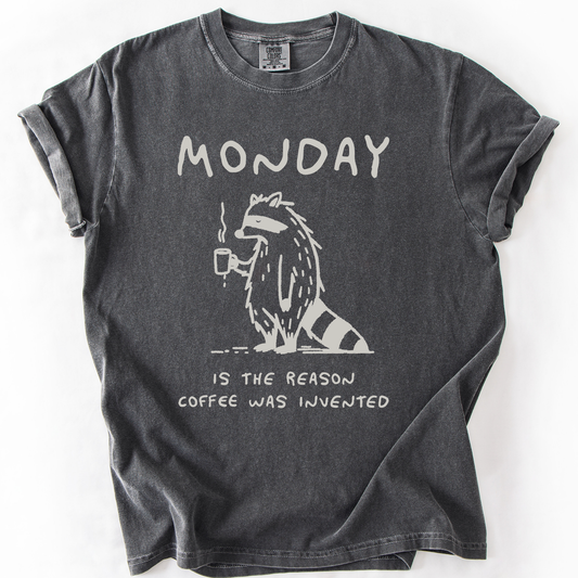 Monday, Raccoon, Coffee, Funny, Comfort Colors T-Shirt