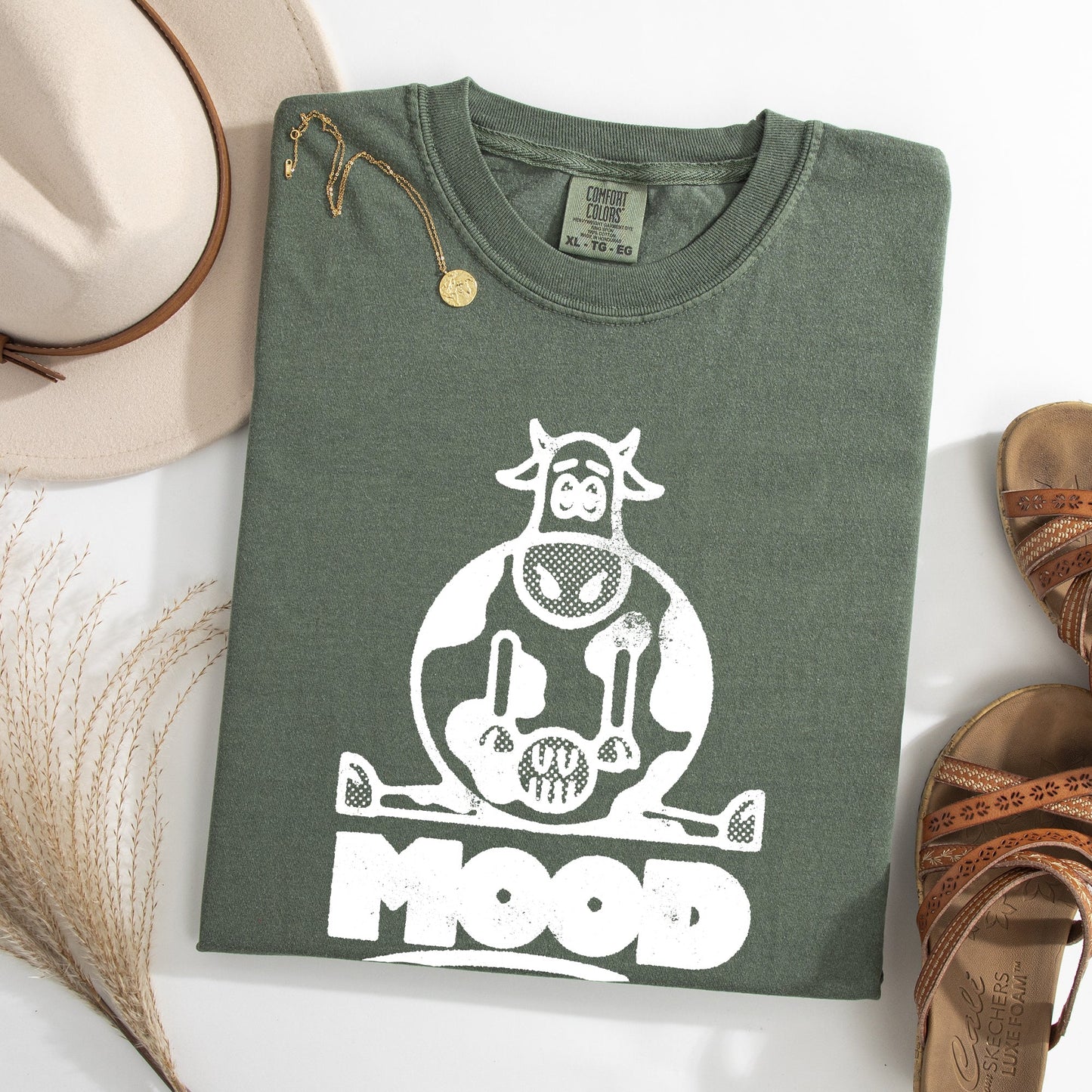 Moo'd, Cow, Funny, Moody, Mental Health, Positivity Tshirt Comfort Colors T-Shirt