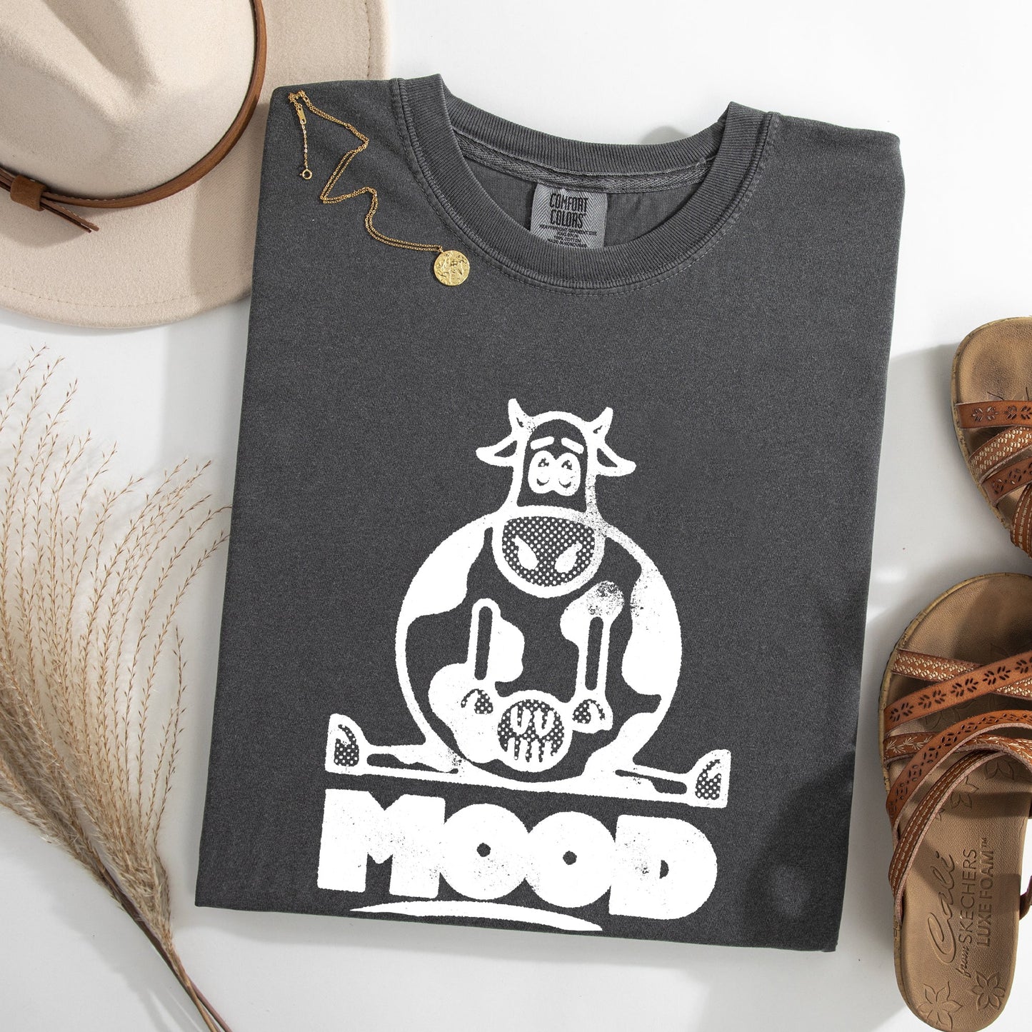 Moo'd, Cow, Funny, Moody, Mental Health, Positivity Tshirt Comfort Colors T-Shirt