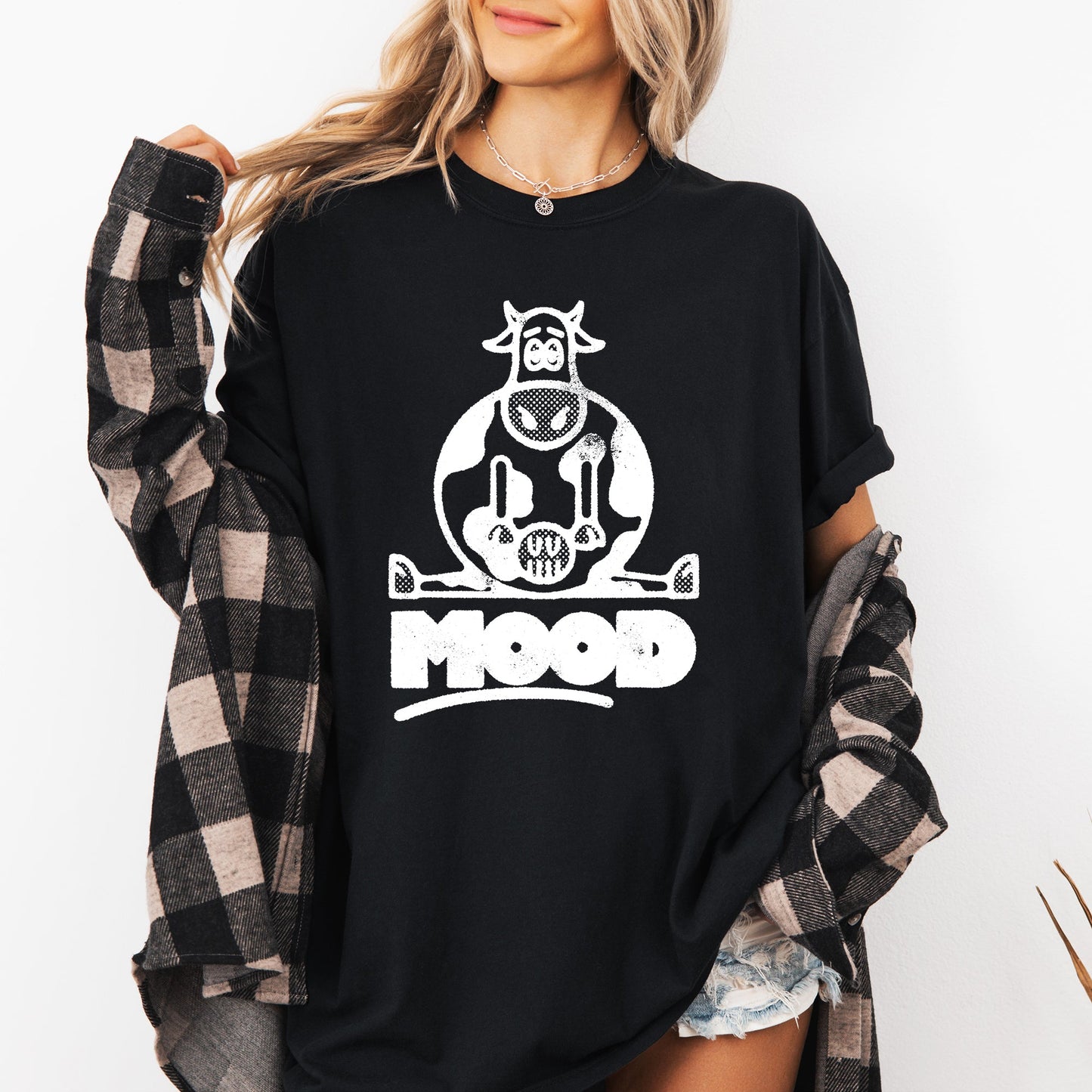 Moo'd, Cow, Funny, Moody, Mental Health, Positivity Tshirt Comfort Colors T-Shirt