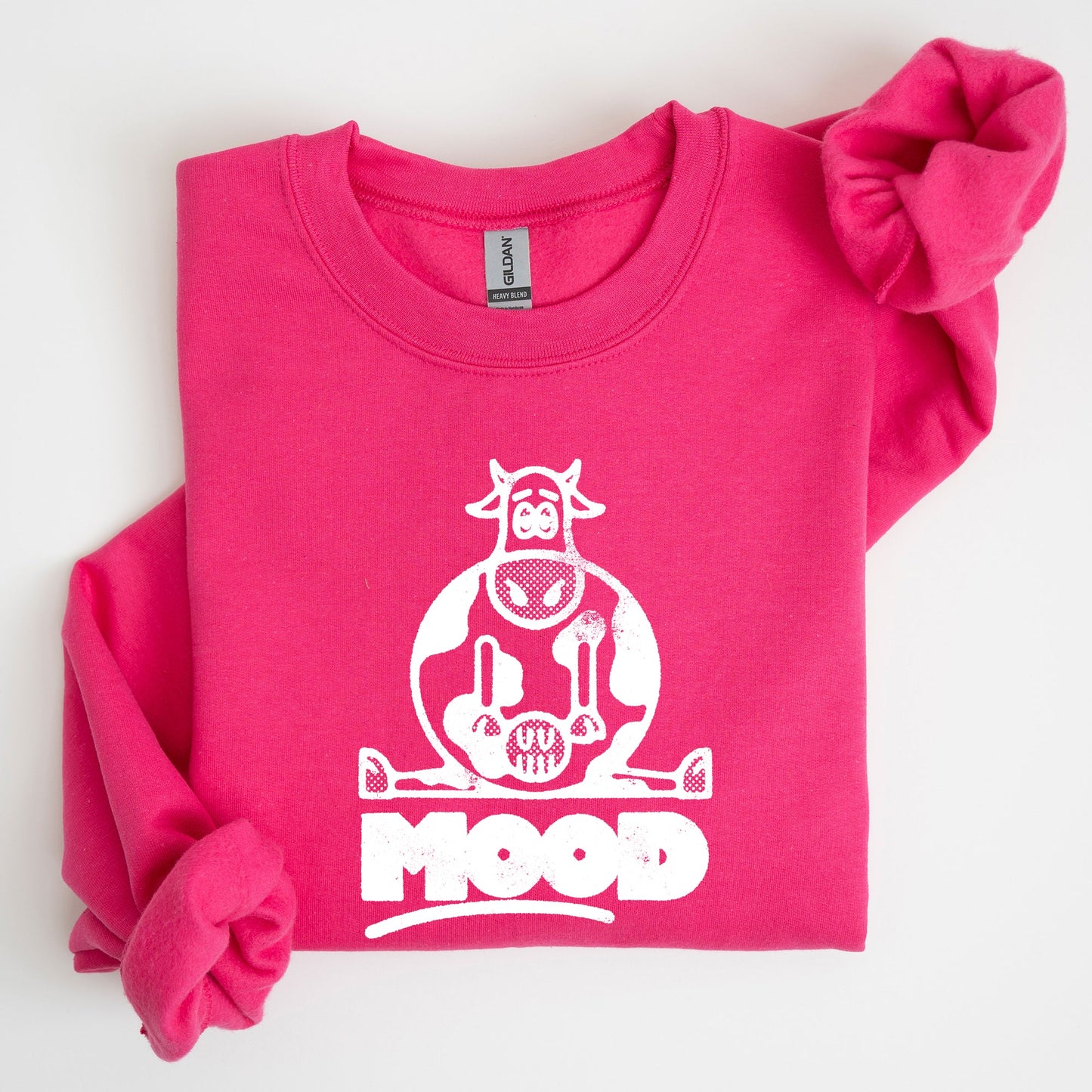 Moo'd, Cow, Funny, Moody, Mental Health, Positivity Sweatshirt