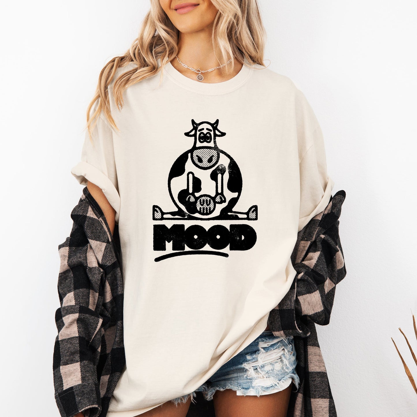 Moo'd, Cow, Funny, Moody, Mental Health, Positivity Tshirt Comfort Colors T-Shirt