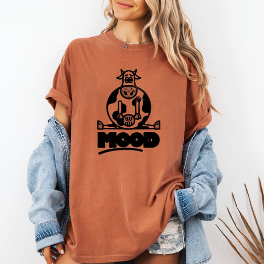 Moo'd, Cow, Funny, Moody, Mental Health, Positivity Tshirt Comfort Colors T-Shirt