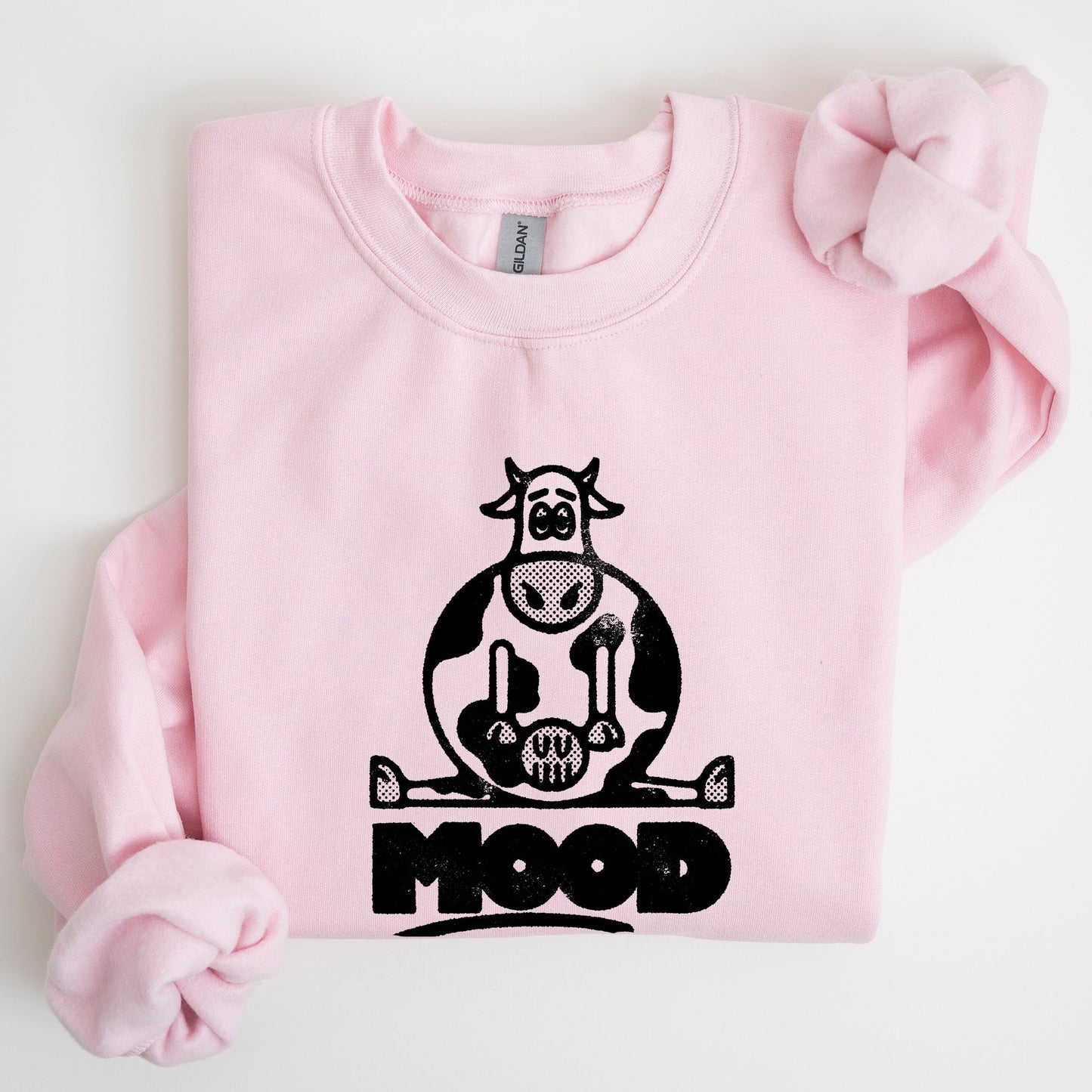 Moo'd, Cow, Funny, Moody, Mental Health, Positivity Sweatshirt