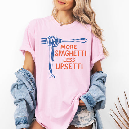 More Spaghetti, Less Upsetti, Funny, Cute, Pun, Comfort Colors T-Shirt