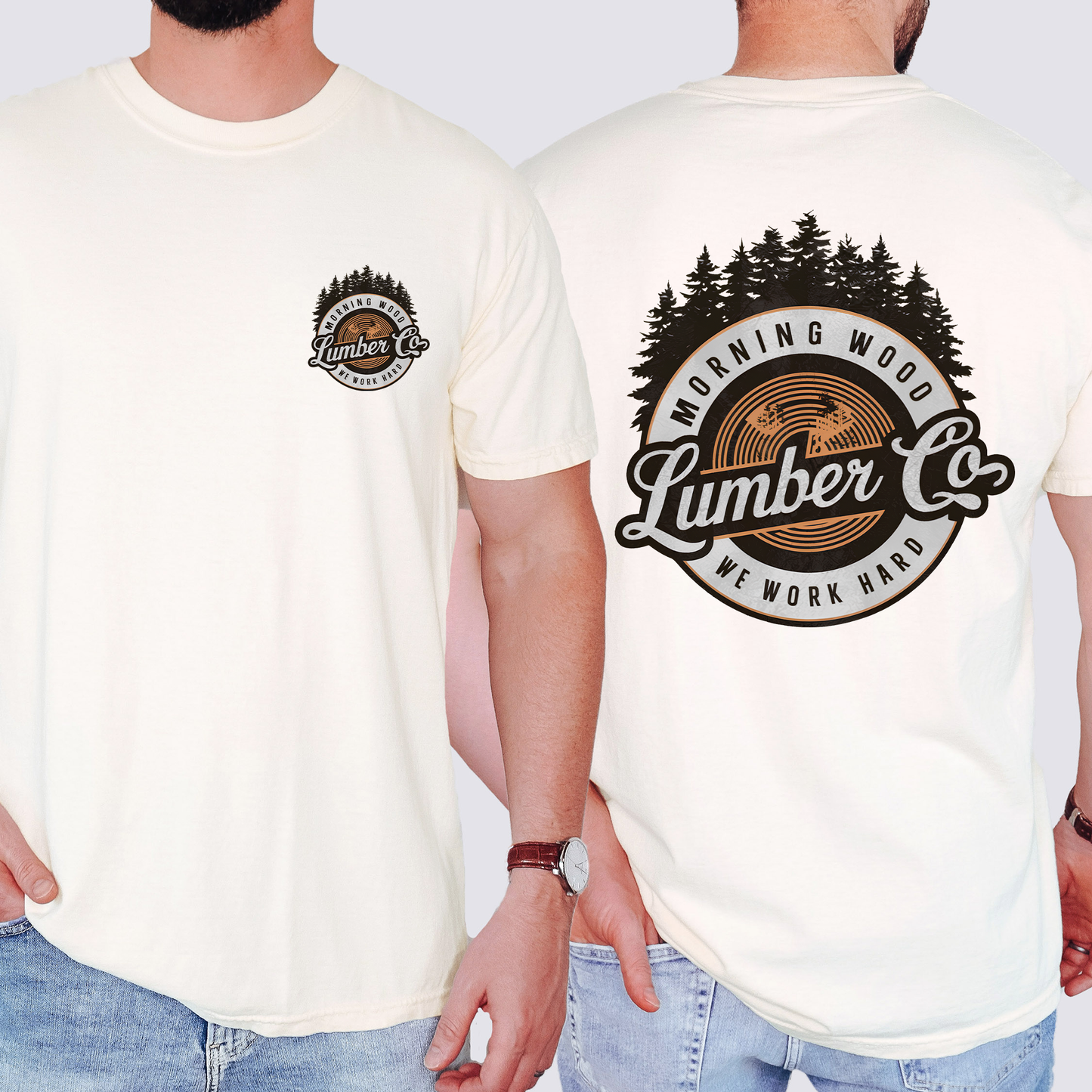 Morning Wood Lumber, Funny, Dad, Father's Day, Husband, Brother, Guy Gift, Comfort Colors T-Shirt